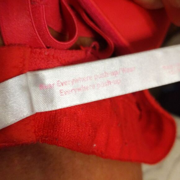 PINK by Victoria's Secret red "Your Everywhere Push Up" bra, size  36DD/38D - Picture 6 of 9